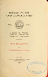 Cover of Zuñi breadstuff