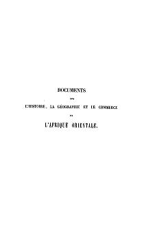 Cover of Documents sur l'histoire, la géographie et le commerce de l'Afrique orientale