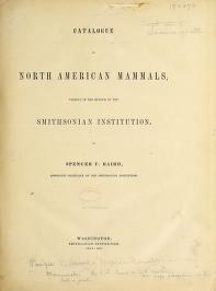 Cover of Catalogue North American mammals with drawings and proof of plates