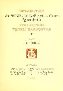 Cover of Collection P. Barboutau Peintures-estampes & Objets d'Art du Japon dont la vente aura lieu le 3 juin et jours suivants