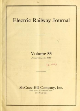Cover of Electric railway journal