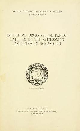 Cover of Expeditions organized or participated in by the Smithsonian Institution