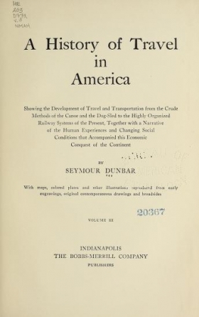 Cover of A history of travel in America