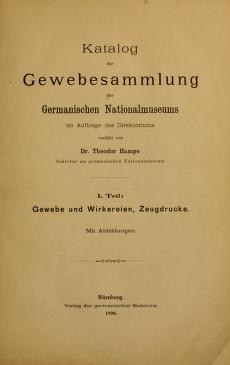 Cover of Katalog der Gewebesammlung des Germanischen Nationalmuseum