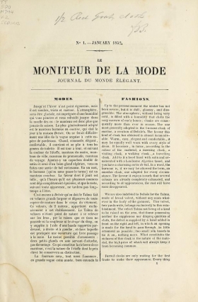 Cover of Le moniteur de la mode