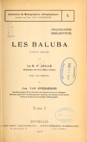 Cover of Les Baluba (Congo Belge)