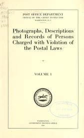 Cover of Photographs, descriptions and records of persons charged with violation of the postal laws