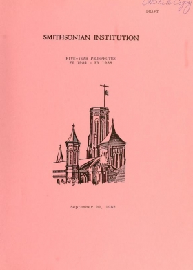 Cover of Smithsonian Institution five year prospectus