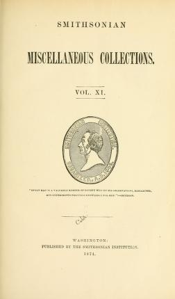 Cover of Smithsonian miscellaneous collections