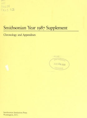 Cover of Smithsonian year ... supplement