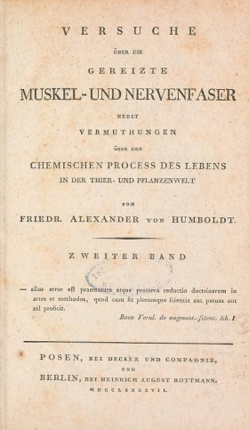 Cover of Versuche über die gereizte Muskel- und Nervenfaser