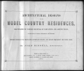 Cover of Architectural designs for model country residences