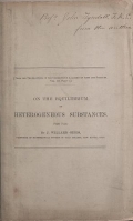 Cover of On the equilibrium of heterogeneous substances - first -second part