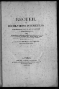 Cover of Recueil des décorations intérieures