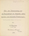 Cover of Über den Zusammenhang und die Verwandtschaft der biologischen, meteorologischen und kosmischen Erscheinungen