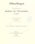 Cover of Abhandlungen der Königlichen Akademie der Wissenschaften in Berlin