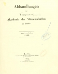 Cover of Abhandlungen der Königlichen Akademie der Wissenschaften in Berlin