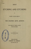 Cover of About etching and etchers
