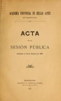 Cover of Acta de la sesión pública celebrada el 18 de febrero de 1900