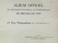 Cover of Album officiel de l'Exposition Universelle et Internationale de Bruxelles 1910