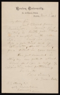 Cover of Alexander Graham Bell letter to L.T. Stanley, dated Boston University, No. 18 Beacon Street, Boston, 8 March 1876