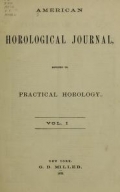 Cover of American horological journal, devoted to practical horology