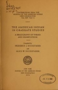 Cover of The American Indian in graduate studies