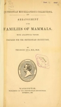 Cover of Arrangement of the families of mammals
