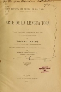 Cover of Arte de la lengua toba