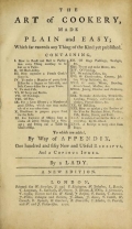 Cover of The art of cookery made plain and easy