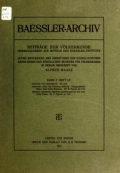 Cover of Baessler-Archiv