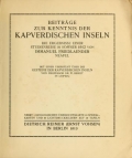 Cover of Beiträge zur kenntnis der Kapverdischen inseln