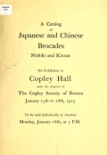 Cover of A catalog of Japanese and Chinese brocades nishiki and kinran