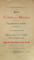 Cover of Catalogue of the collection of coins and medals formed by the late Mr. Edmund B. Wynn., of Watertown, N.Y