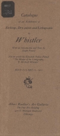 Cover of Catalogue of an exhibition of etchings, dry-points and lithographs by Whistler