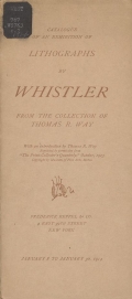 Cover of Catalogue of an exhibition of lithographs by Whistler from the collection of Thomas R. Way