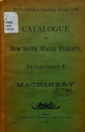 Cover of Catalogue of New South Wales exhibits