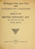 Cover of Catalogue of a collection of objects of British heraldic art to the end of the Tudor period