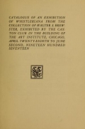 Cover of Catalogue of an exhibition of Whistleriana from the colleciton of Walter S. Brewster