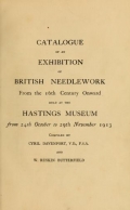 Cover of Catalogue of an exhibition of British needlework from the 16th century onward