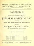 Cover of Catalogue of an important and valuable collection of Japanese works of art including lacquer, inro, netsuke, swords, and sword furniture being the thi