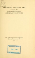 Cover of Catalogue of a loan exhibition of American paintings
