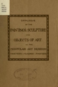Cover of Catalogue of the paintings, sculpture and objects of art in the Montclair Art Museum