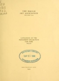 Cover of Catalogue of the permanent collection, Fair Park, Dallas