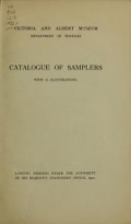 Cover of Catalogue of samplers, with 16 illustrations