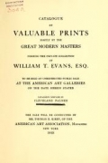 Cover of Catalogue of valuable prints mostly by the great modern masters