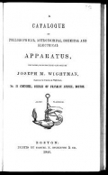 Cover of A catalogue of philosophical, astronomical, chemical and electrical apparatus