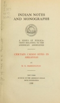 Cover of Certain Caddo sites in Arkansas