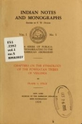 Cover of Chapters on the ethnology of the Powhatan tribes of Virginia