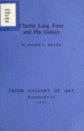 Cover of Charles Lang Freer and his gallery